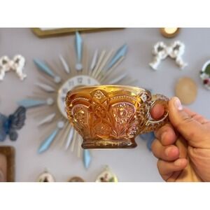 Vintage Imperial Marigold Carnival Glass Punch Cup 2¼" Tall X 3 3/8" Wide MCM